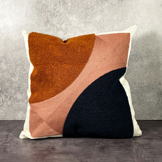 Abstract Pillow Cover - Navy/Peach