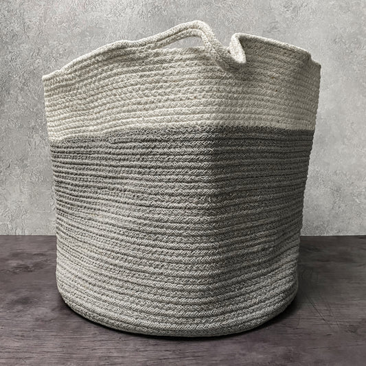 Woven Storage Basket - Cream/Grey