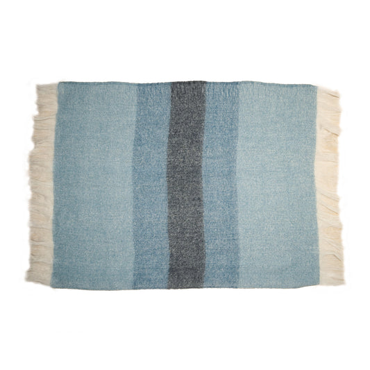 Striped Throw Blanket - Blue