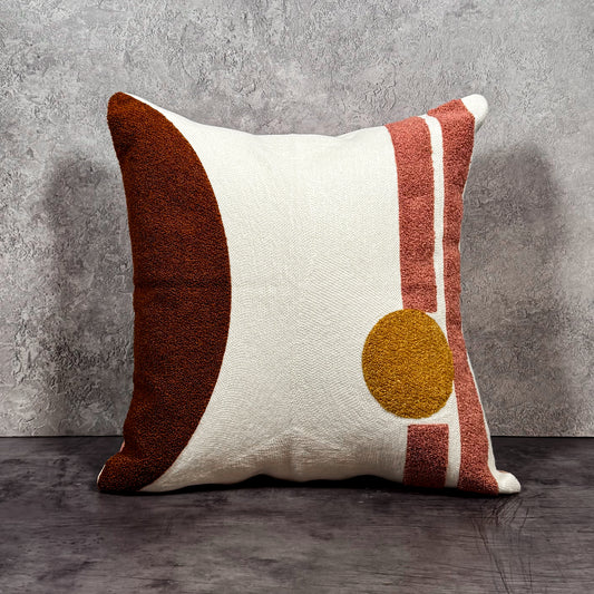 Graphic Pillow Cover - Pink/Rust