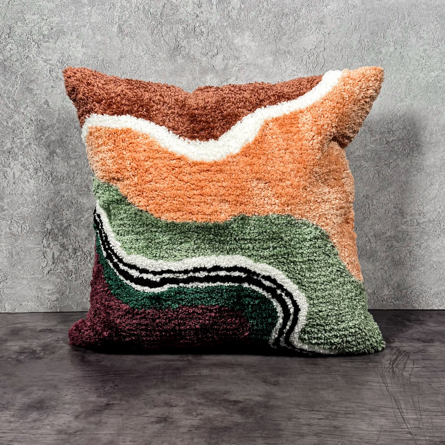 Color Block Pillow Cover - Peach/Green