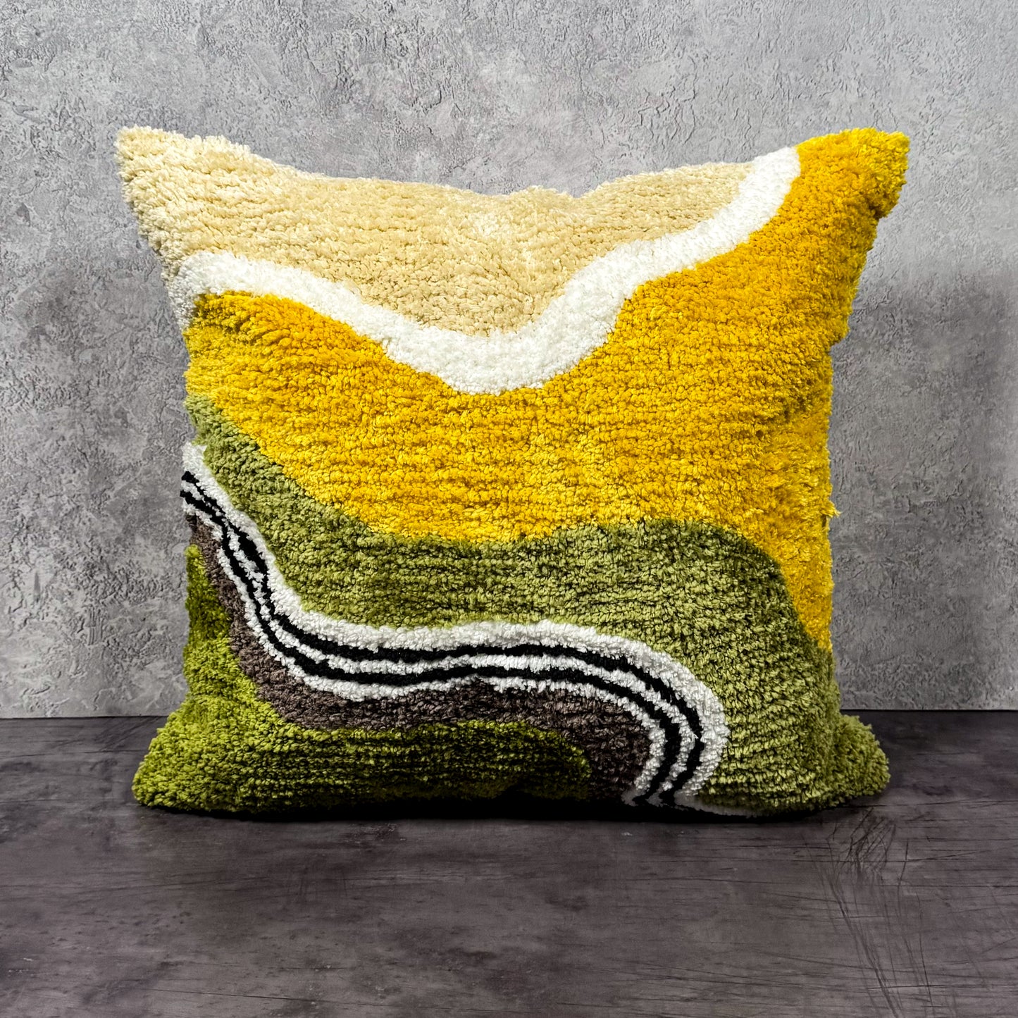 Color Block Pillow Cover - Gold/Green