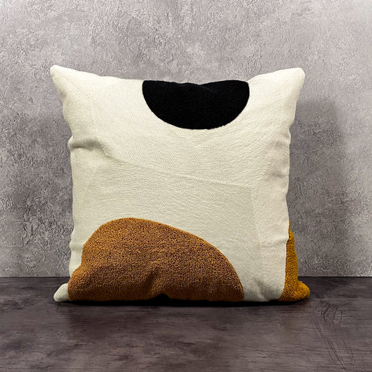 Abstract Pillow Cover - Tan/Black