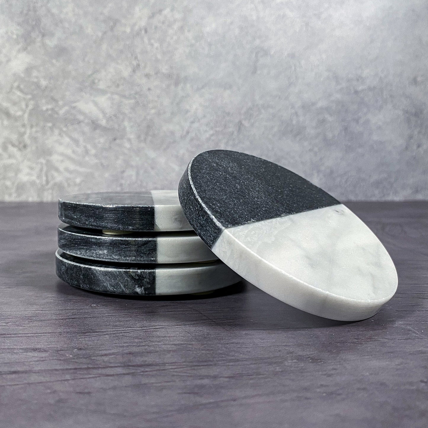 Round Dual Marble Coasters (Set of 4)